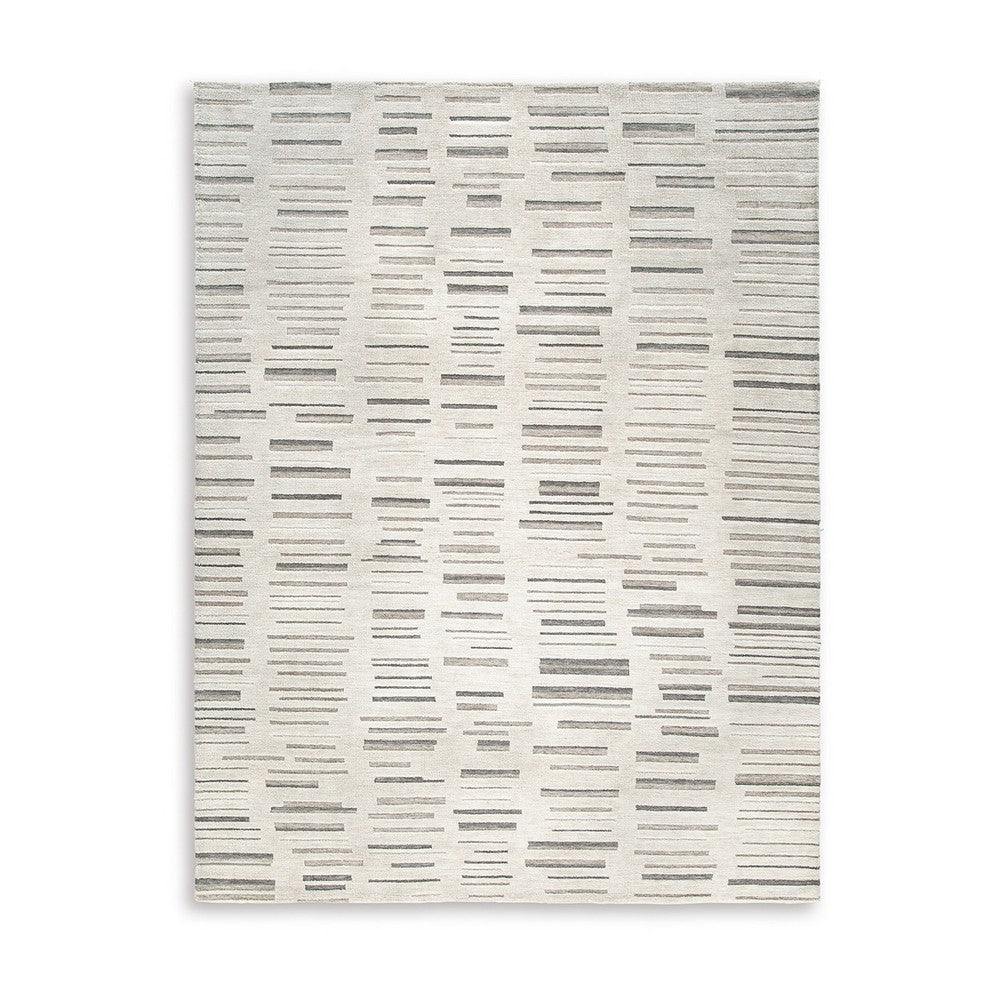 Ashley Meaw 8 x 10 Large Area Rug Abstract Stripe Design Ivory BM318292