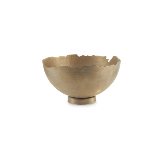 Mer Tabletop Decorative Bowl, Free Flow Edge with Pedestal Base, Gold By Casagear Home