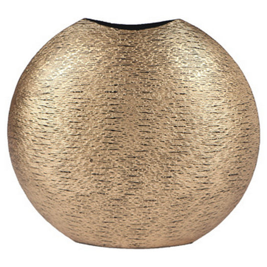 Bier Accent Flower Vase, Tabletop Decor, Gold and Black Textured Finish By Casagear Home