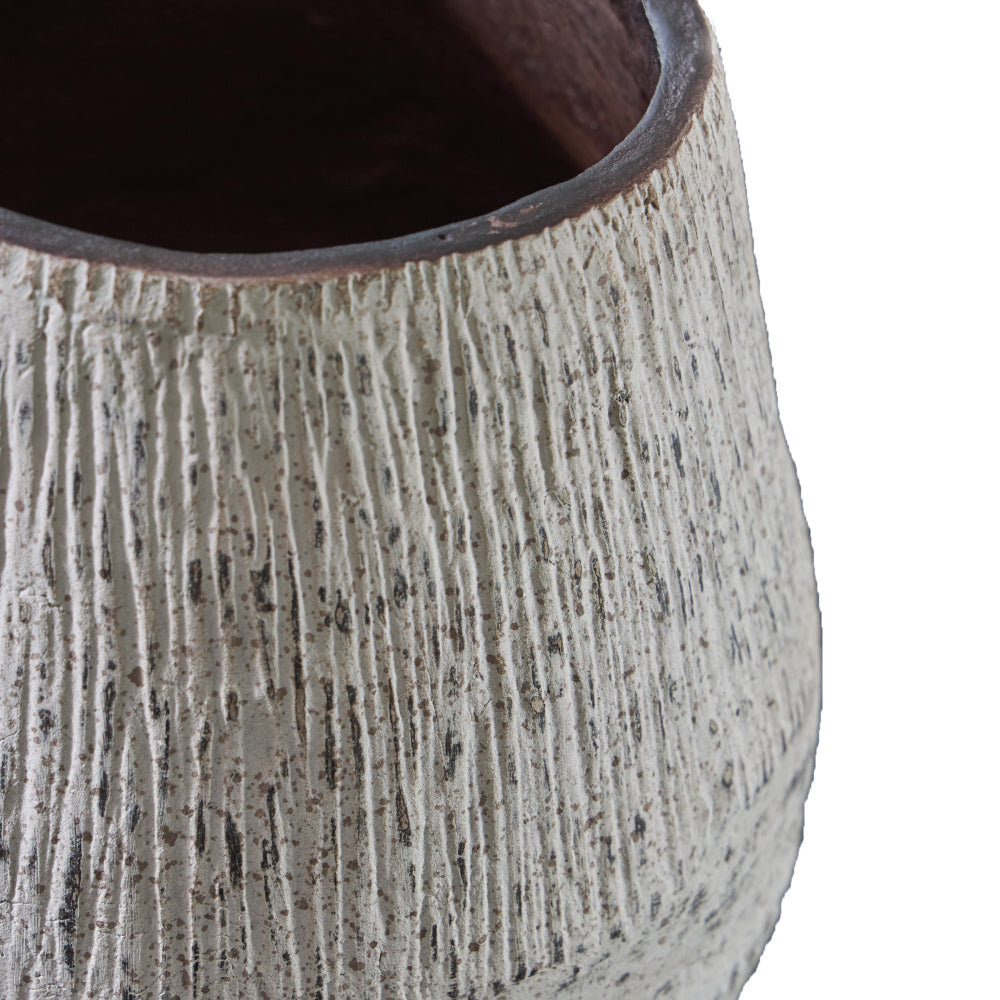 Ashley Mony 10 Inch Tabletop Decorative Flower Vase Home Accessory White Brown BM318302