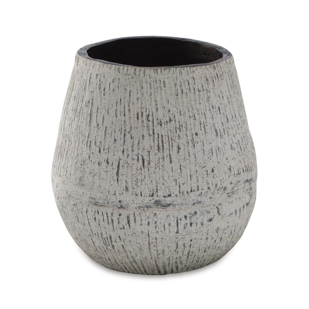 Ashley Mony 10 Inch Tabletop Decorative Flower Vase, Home Accessory, White Brown