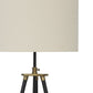 Egan 71 Inch Floor Lamp White Drum Shade and Classic Tripod Metal Base By Casagear Home BM318308