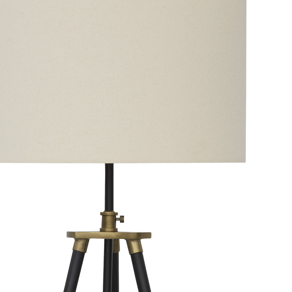 Egan 71 Inch Floor Lamp White Drum Shade and Classic Tripod Metal Base By Casagear Home BM318308