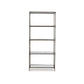 Dalie 73 Inch Bookcase 5 Tier Open Clear Glass Shelves Gray Aluminum By Casagear Home BM318309