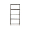 Dalie 73 Inch Bookcase 5 Tier Open Clear Glass Shelves Gray Aluminum By Casagear Home BM318309