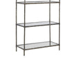 Dalie 73 Inch Bookcase 5 Tier Open Clear Glass Shelves Gray Aluminum By Casagear Home BM318309