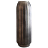 Cali 18 Inch Flower Vase, Round Base, Ribbed Fluted Brown Mercury Glass By Casagear Home