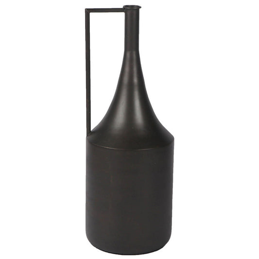 Ashley Toly 20" Flower Vase, Industrial Angular Handle, Brown
