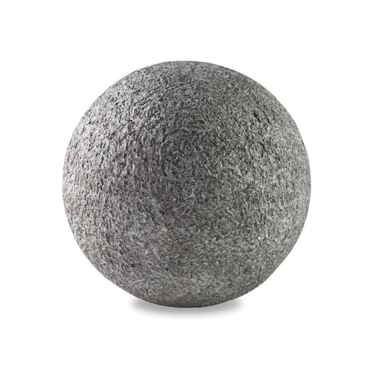 Zean Set of 3 Round 10 Inch Ball Sphere Decorative Accent, Gray Polyresin By Casagear Home