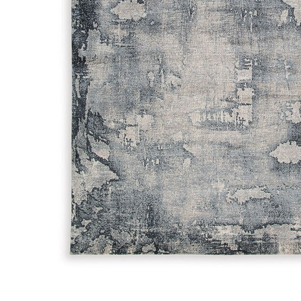 Ashley Richard 8 x 11 Area Rug Blue Gray Polyester Latex Backing BM318321