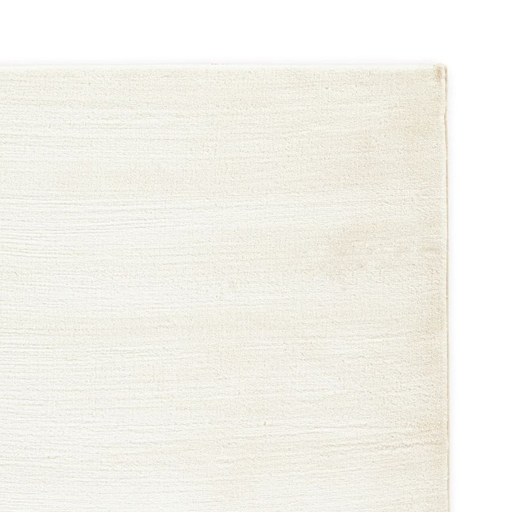 Stebin 8 x 10 Area Rug, Shag Style, Ivory White Polyester, Washable, Cotton By Casagear Home