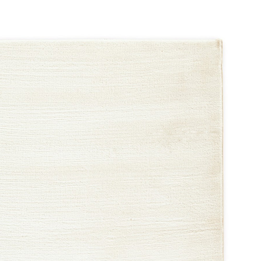Stebin 5 x 7 Area Rug, Shag Style, Ivory White Polyester, Washable, Cotton By Casagear Home