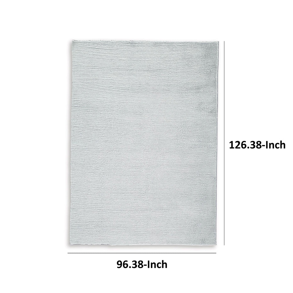Stebin 8 x 10 Area Rug, Shag Style, 15mm Pile Gray Polyester, Washable By Casagear Home