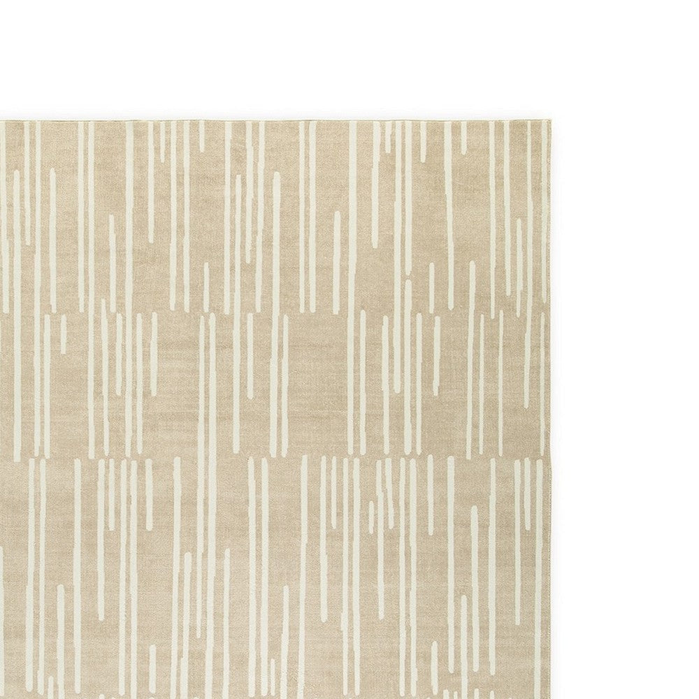 Ashley Stebin 8 x 10 Area Rug Shag Style Cream Polyester Washable BM318328