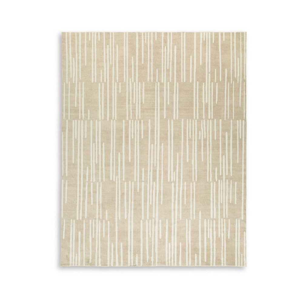 Ashley Stebin 5 x 7 Area Rug Shag Style Cream Polyester Washable BM318329
