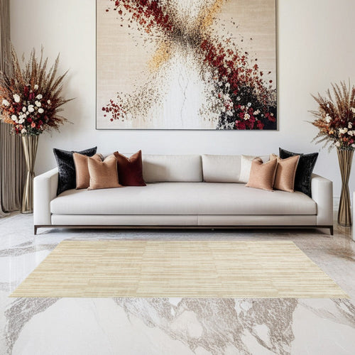 Ashley Stebin 5 x 7 Area Rug, Shag Style, Cream Polyester Washable