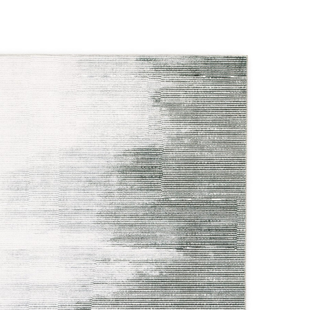 Mili 5 x 7 Area Rug, Abstract Pattern Washable Gray White Polyester By Casagear Home