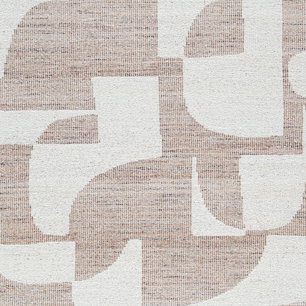 Jimmy 8 x 10 Area Rug, Abstract Pattern Polyester, Cotton Back, Beige Brown By Casagear Home