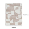 Jimmy 8 x 10 Area Rug, Abstract Pattern Polyester, Cotton Back, Beige Brown By Casagear Home