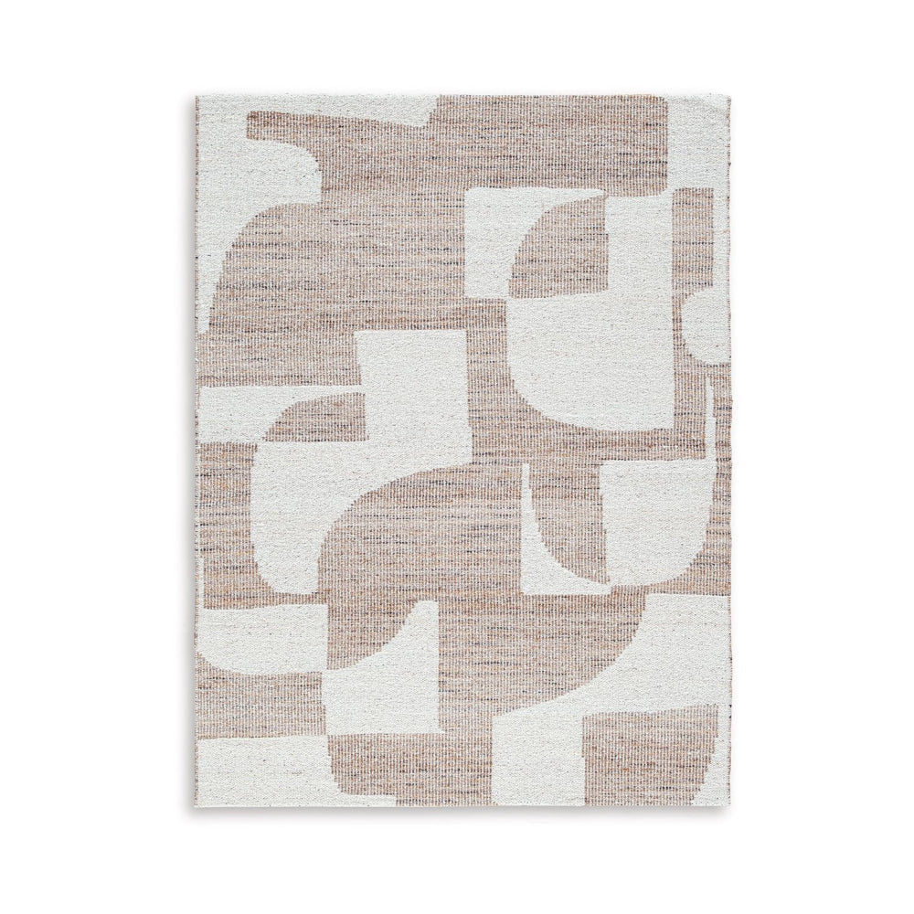 Ashley Jimmy 8 x 10 Area Rug, Abstract Pattern Polyester, Brown