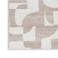 Jimmy 5 x 7 Area Rug, Abstract Pattern Polyester, Cotton Back, Beige Brown By Casagear Home