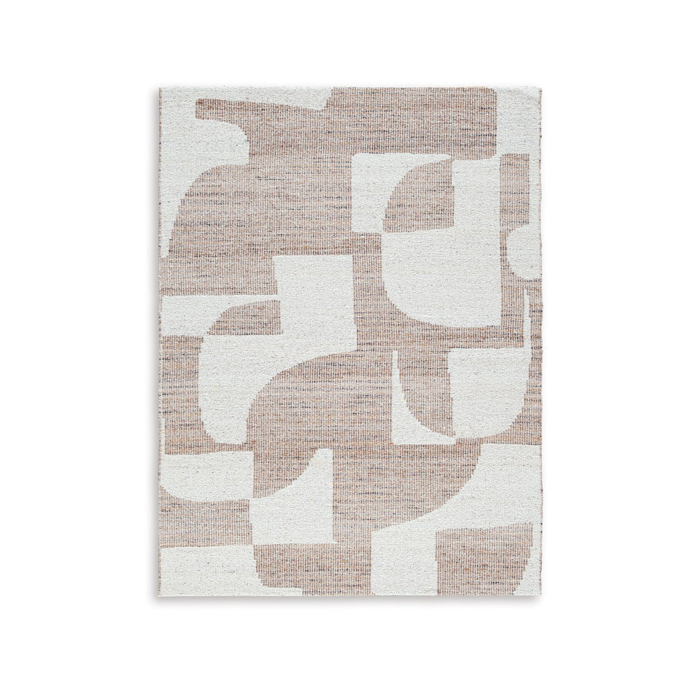 Ashley Jimmy 5 x 7 Area Rug, Abstract Pattern Polyester, Brown