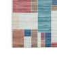 Nami 5 x 7 Area Rug, Multicolored Geometric Design, Polyester Cotton Blend By Casagear Home