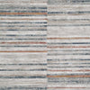 Kimya 8 x 10 Area Rug, Stripe Design, Polyester, Cotton Backing, Gray Blue By Casagear Home