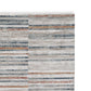 Kimya 8 x 10 Area Rug, Stripe Design, Polyester, Cotton Backing, Gray Blue By Casagear Home