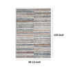 Kimya 8 x 10 Area Rug Stripe Design Polyester Cotton Backing Gray Blue By Casagear Home BM318341