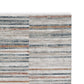 Kimya 5 x 7 Area Rug, Stripe Design, Polyester, Cotton Backing, Gray Blue By Casagear Home