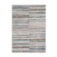 Kimya 5 x 7 Area Rug, Stripe Design, Polyester, Cotton Backing, Gray Blue By Casagear Home