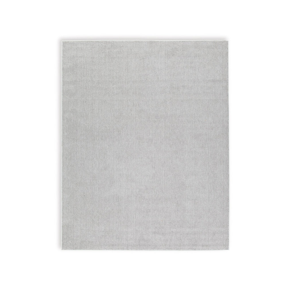 Isha 5 x 7 Area Rug, Stripe Design in Ivory Hues, Polyester, Jute Backing By Casagear Home