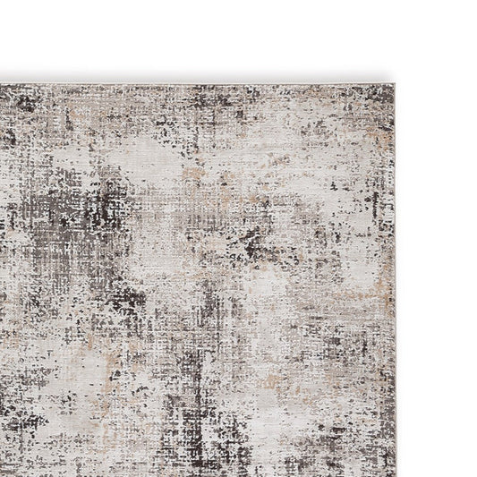 Ashley Elanor 5 x 7 Area Rug, Abstract Design, Gray Polyester, Jute