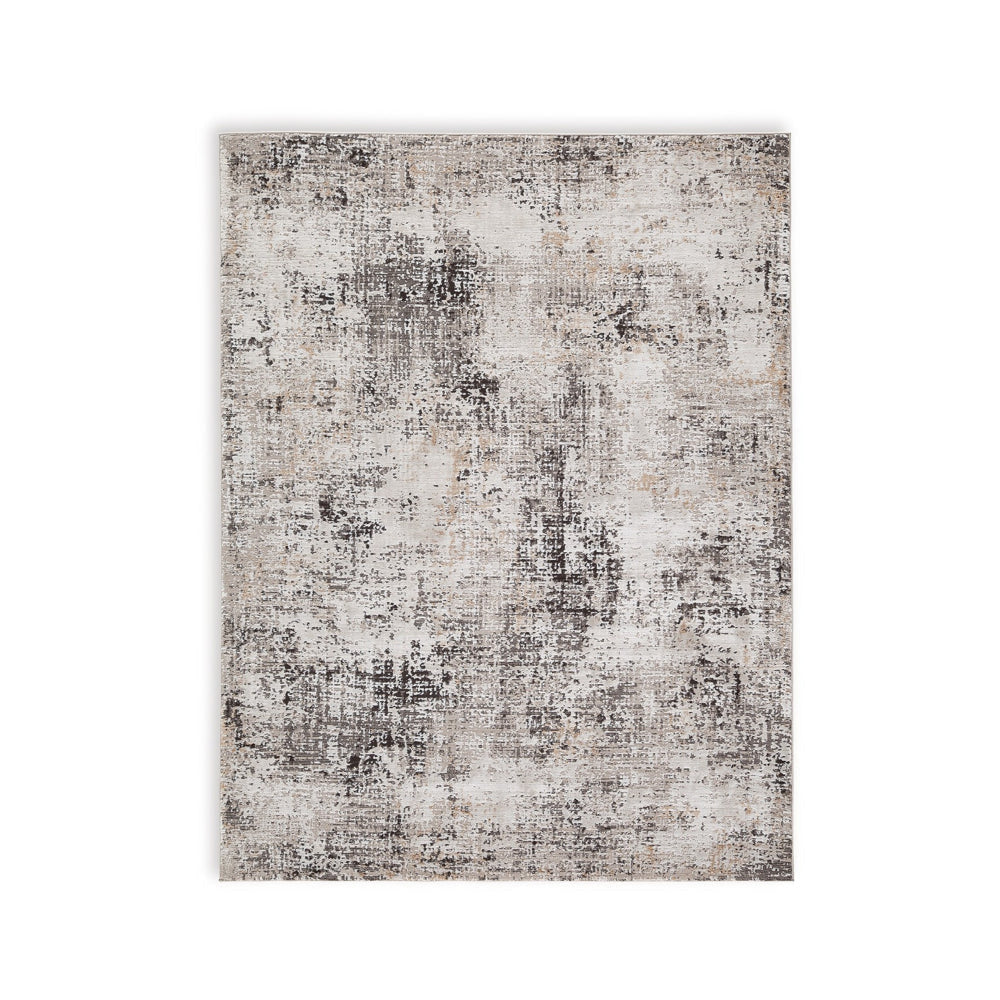 Elanor 5 x 7 Area Rug, Modern Abstract Design, Gray Polyester, Jute Backing By Casagear Home