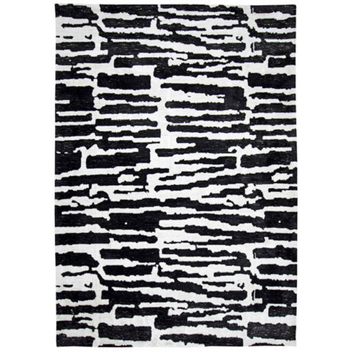 Ashley Shawn 5 x 7 Area Rug, Black White Pattern, Polyester, Cotton