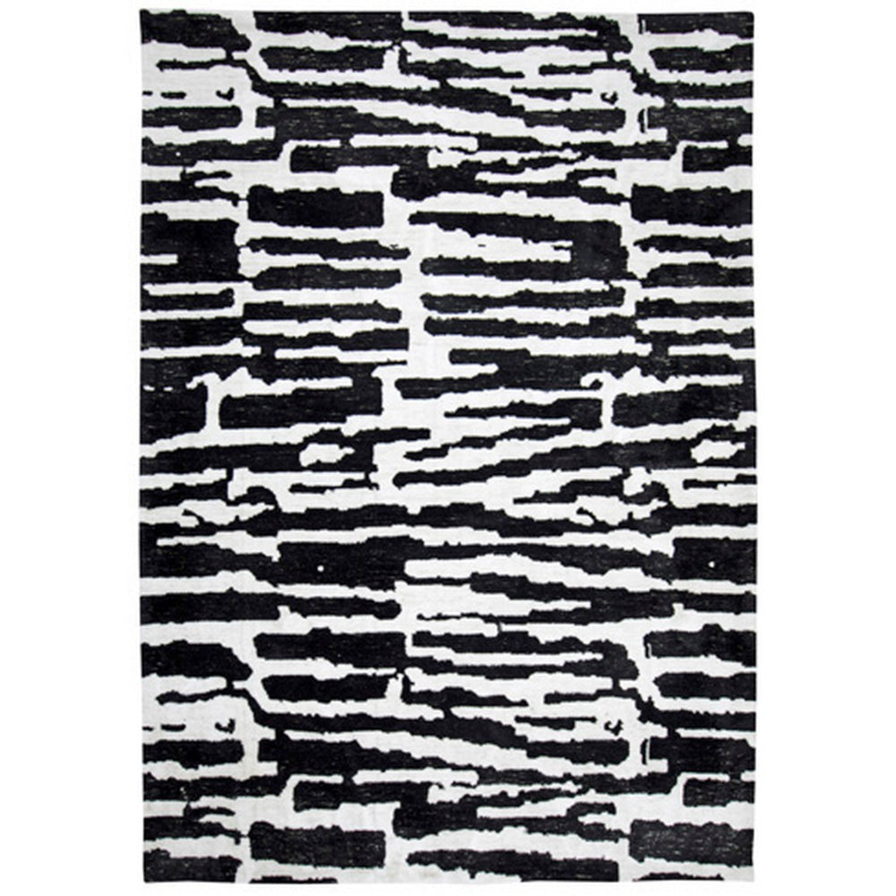 Ashley Shawn 5 x 7 Area Rug, Black White Pattern, Polyester, Cotton