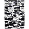 Shawn 5 x 7 Area Rug, Black White Abstract Pattern Polyester, Cotton Back By Casagear Home