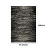 Rebecca 8 x 10 Area Rug,  Black White Refined Stripe Pattern, Soft Pile By Casagear Home