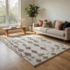 Ashley Betty 10 x 14 Area Rug, Geometric Pattern Brown Polyester