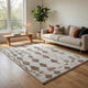 Ashley Betty 10 x 14 Area Rug, Geometric Pattern Brown Polyester