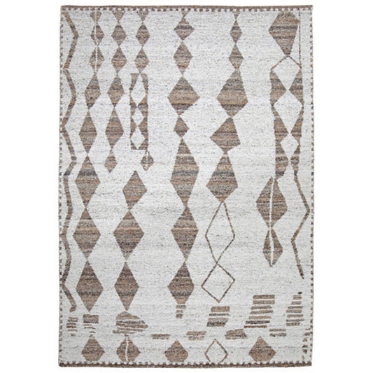 Betty 8 x 10 Area Rug, Geometric Pattern, Beige Brown Polyester, Cotton By Casagear Home