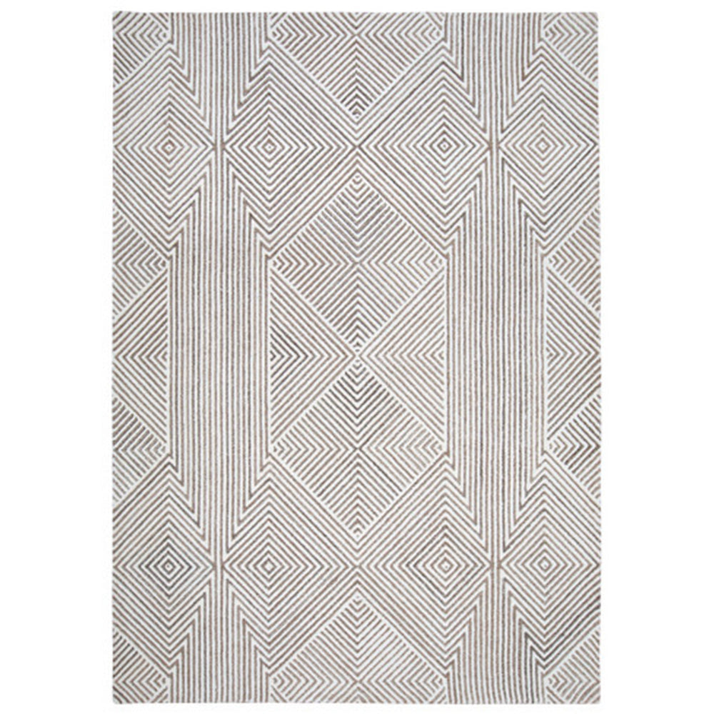 Ashley Glam 8 x 10 Area Rug, Patterned Tufted Gray White, Wool
