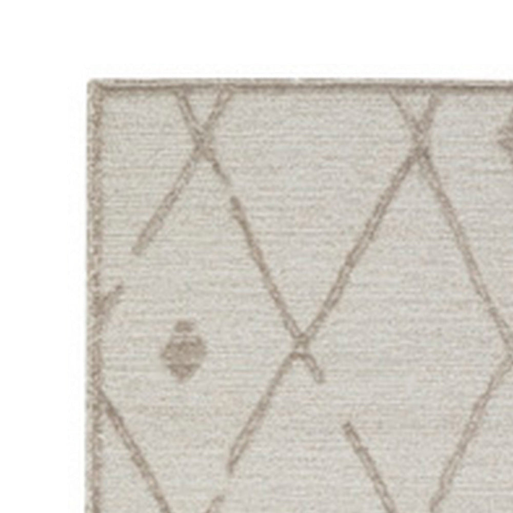 Hima 5 x 7 Area Rug, Geometric Pattern, Hand Tufted Gray Wool Cotton Back By Casagear Home