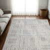 Ashley Bora 10 x 14 Area Rug, Geometric, Polyester Wool Gray White