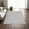 Ashley Bora 5 x 7 Area Rug, Geometric, Polyester Gray White Wool