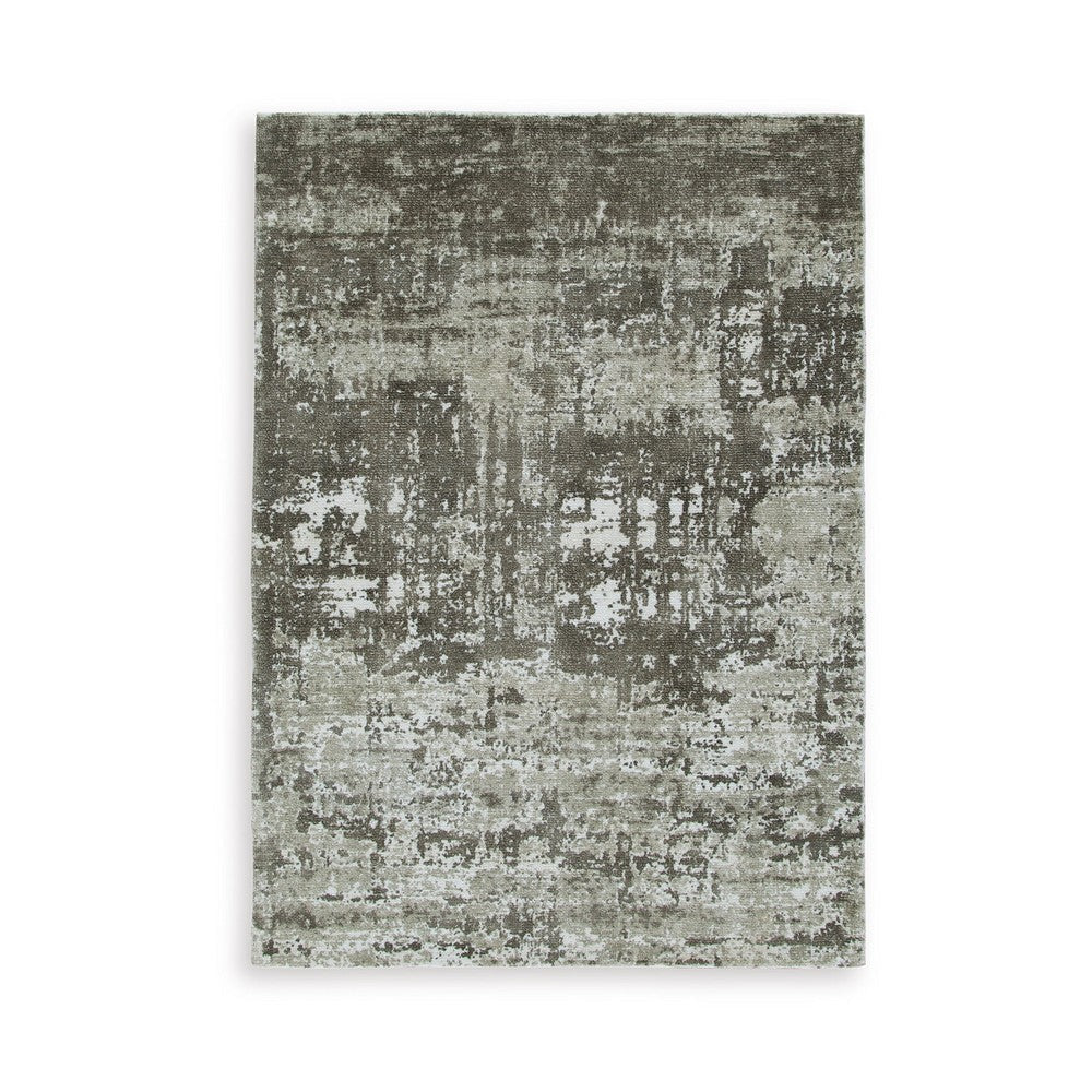 Ashley Monty 8 x 10 Area Rug, Gray, Ivory Polyester, Cotton Backing