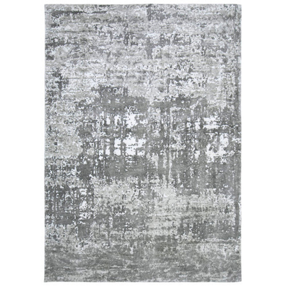 Monty 8 x 10 Area Rug, Abstract Pattern, Gray Ivory Polyester, Cotton Back By Casagear Home
