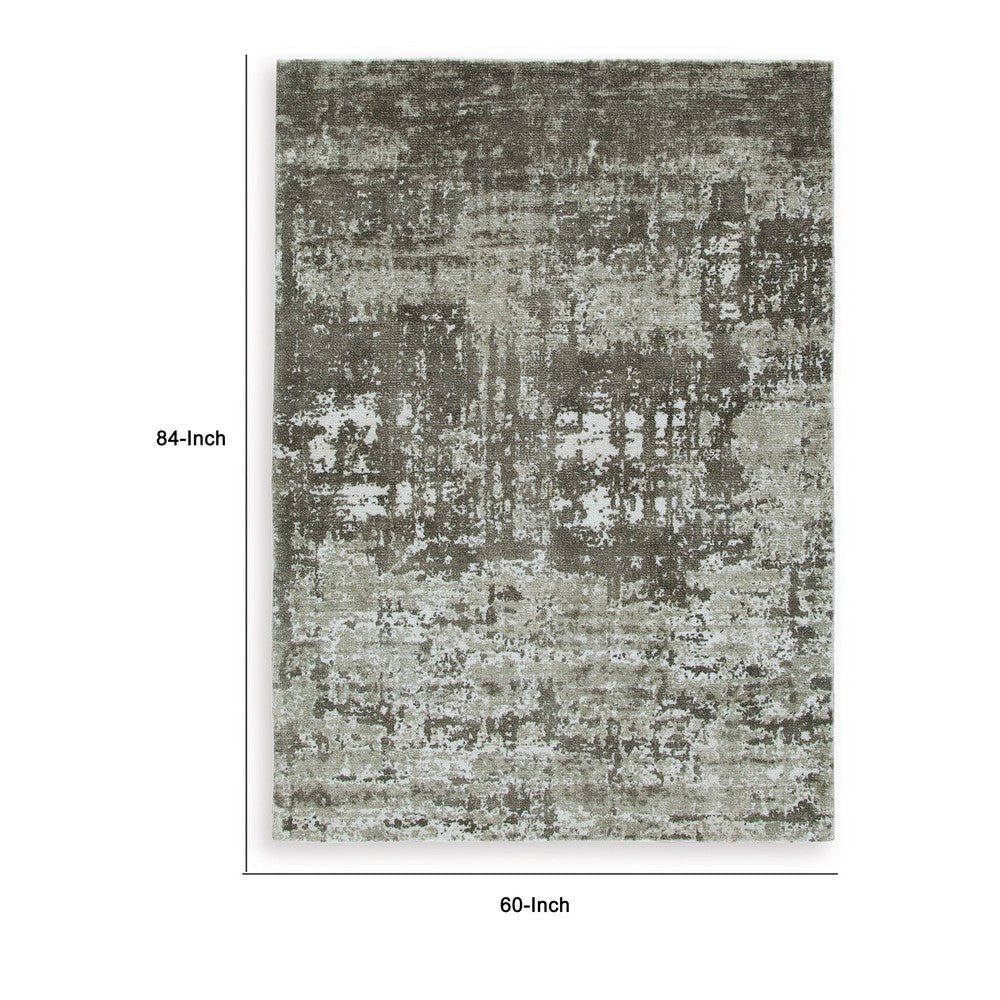 Ashley Monty 5 x 7 Area Rug Gray Ivory Polyester Cotton Backing BM318363