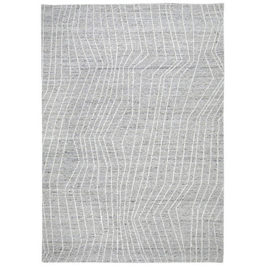 Monty 5 x 7 Area Rug, Abstract Pattern, Gray, Ivory Polyester, Cotton Back By Casagear Home